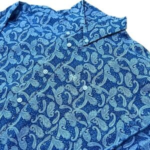Wrangler Boys' Youth XL (14-16) Blue Paisley Print Button Long Sleeve Shirt